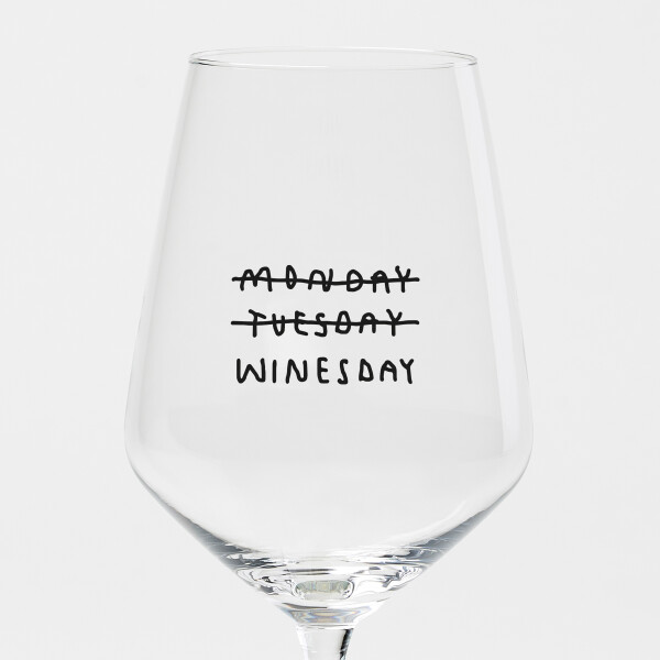 "Monday Tuesday Winesday" Weinglas by Johanna Schwarzer × selekkt