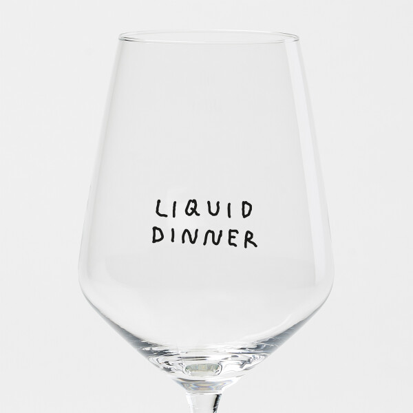 "Liquid Dinner" Weinglas by Johanna Schwarzer × selekkt