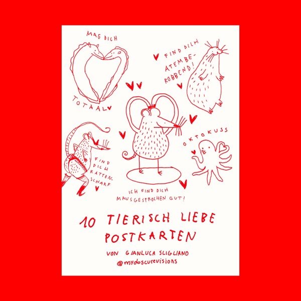 10 tierisch liebe Postkarten: Set zum Verschicken & Verschenken von Gianluca Scigliano