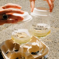 "One Glass Only (Maybe Two)" wine glass by Johanna Schwarzer × selekkt